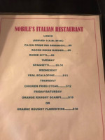 Nobiles Italian Incorporated menu