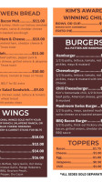 The Shack Grill menu