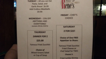 R-time At Rene's menu