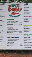 The Wacky Shrimp menu