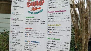 The Wacky Shrimp menu