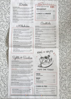 Sunliner Diner menu