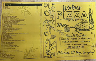 Winkie's Pizza menu