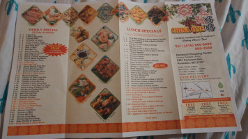 China One menu