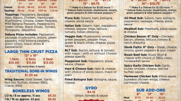 Countryside Pizza Drive Thru menu