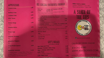 A Slice Of The 80s And Escape Of The 80's menu