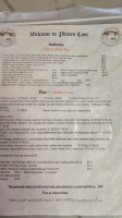 Pirates Cove menu