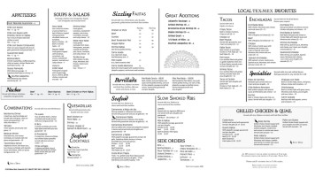 Victor's Mexican Grille menu