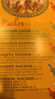 Margarita Loca Grill menu