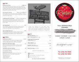 Riera's Place menu