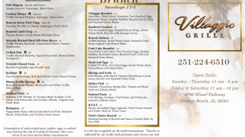 Villaggio Grille menu