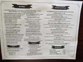 Turkish Greek Cafe menu