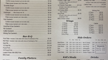 Brad's -b-que menu