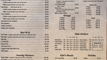 Brad's -b-que menu