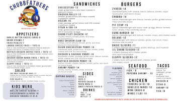 Chubbfathers menu