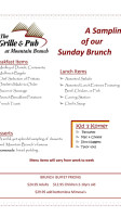 Mountain Branch Grill Pub menu