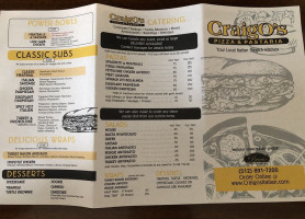 Craigo's Pizza Pastaria Salads menu