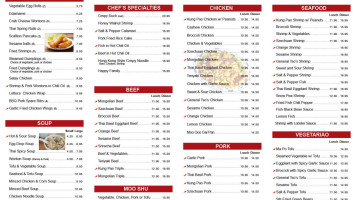 Gold Panda Asian Cuisine menu