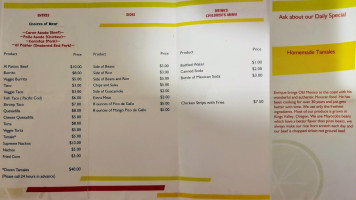 Enrique's Authentic Mexican Food menu