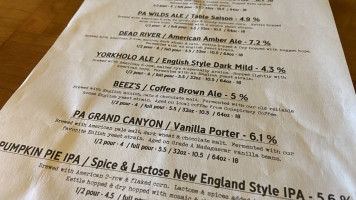 Yorkholo Brewing Company menu