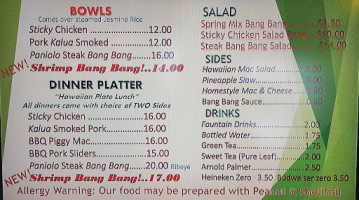 Chubby Hawaiian Grill menu