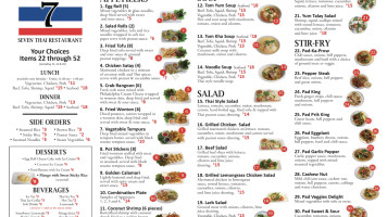 7 Seven Thai menu