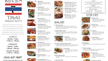 7 Seven Thai menu