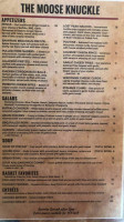 Moose Knuckle Bbq, Burgers And Brew menu