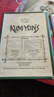 Kum-yon's menu