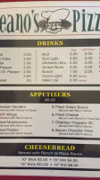 Beano's Pizza menu