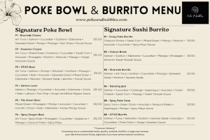 Pokebowl Salad menu