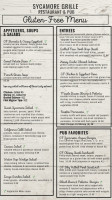 Sycamore Grille menu