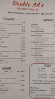 Big Sal Cheesy's Restaurant Bar menu