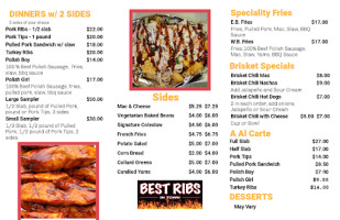 Big Brews Bbq menu