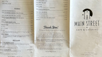 Main Street Cafe Catering menu