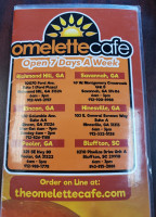 Omelette Cafe menu