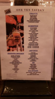 One Ten Tavern menu