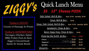 Ziggy's Pizza menu