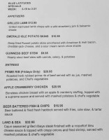 Blue Latitudes menu