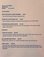 Blue Latitudes menu