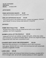 Blue Latitudes menu