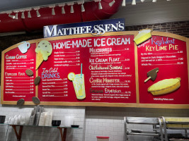 Mattheessen's Ice Cream, Cookies, Fudge menu