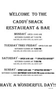 Caddy Shack Restaurant Bar menu