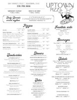 Uptown Pizza menu