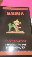 Mauri's Mexican menu