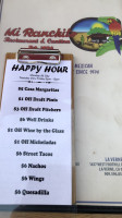 Mi Ranchito Cantina menu