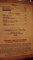 Annapoorna Indian Cuisine menu