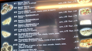 Taqueria El Unico menu