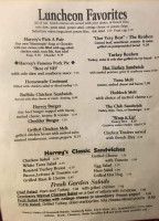 Harvey's Coffee Shop menu