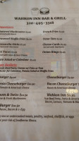 Tulibee Tavern (f.k.a. Wahkon Inn) menu